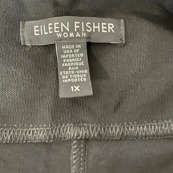 Eileen Fisher Woman Lighweight Pull On Pants Black Viscose Stretch Sz 1X - Picture 3 of 4